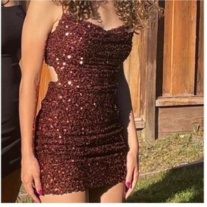 Allie Formal Sequin Open Back Dress